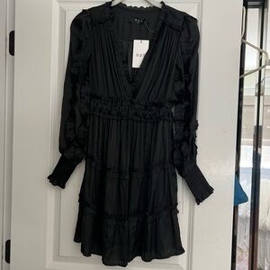 Black long sleeve mini dress